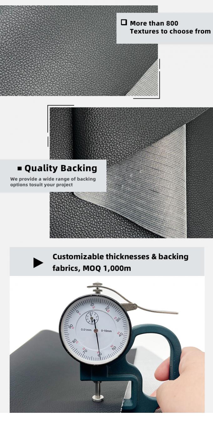 Kulit PVC untuk Furnitur Tebal 0.6mm Timbul Tahan Abrasi 5