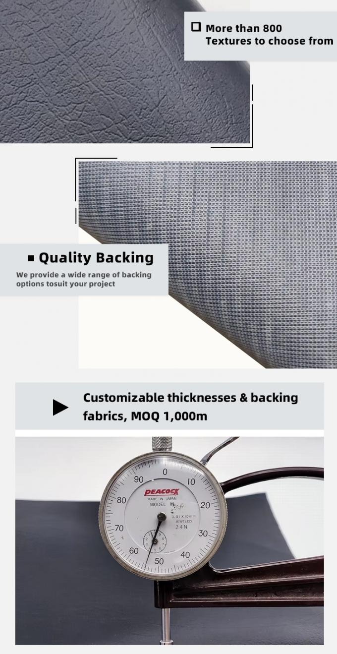 Kulit Furnitur PVC 0.6mm Timbul Bahan Pelapis Tahan Air 5