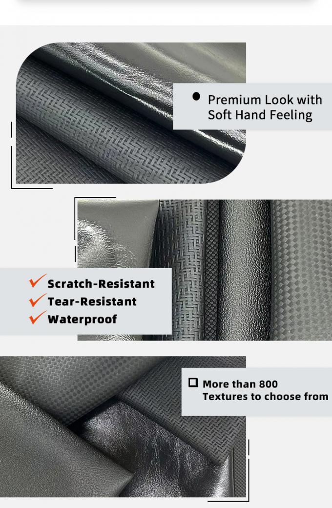 Kulit buatan PVC 140cm lebar tahan abrasi untuk furnitur 6