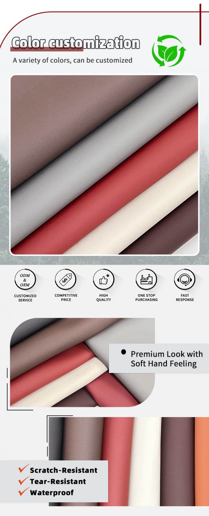 PVC Napa Embossed Faux Leather Tahan Air Tahan Abrasi Lebar 54" 4