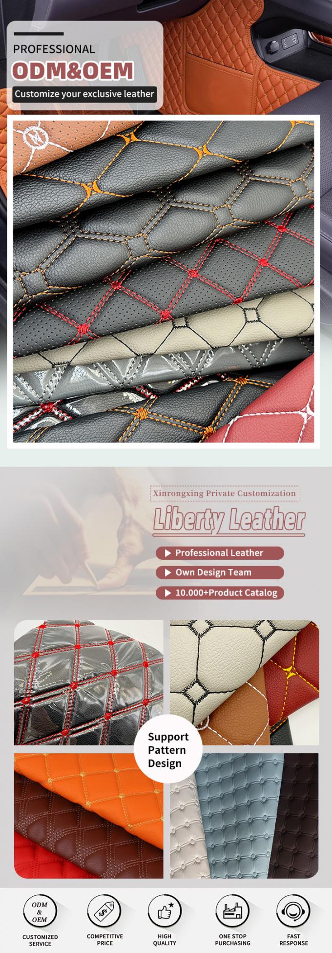 6.0mm Polyurethane Foam PVC Kulit untuk Penutup Kursi Mobil 6