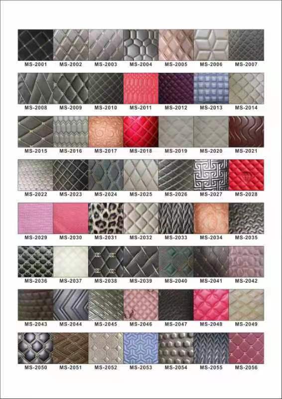 PVC Kustom Bordir Wajik Berquilting Mutiara Sintetis Kulit Sintetis Jarum Punch Foam untuk Sarung Jok Mobil Sofa Kain Kulit Imitasi 5