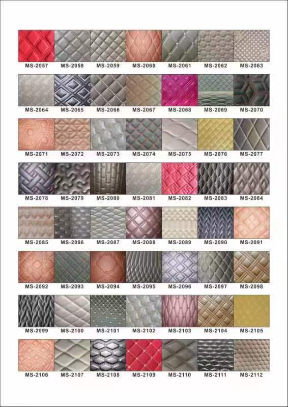 PVC Kustom Bordir Wajik Berquilting Mutiara Sintetis Kulit Sintetis Jarum Punch Foam untuk Sarung Jok Mobil Sofa Kain Kulit Imitasi 6