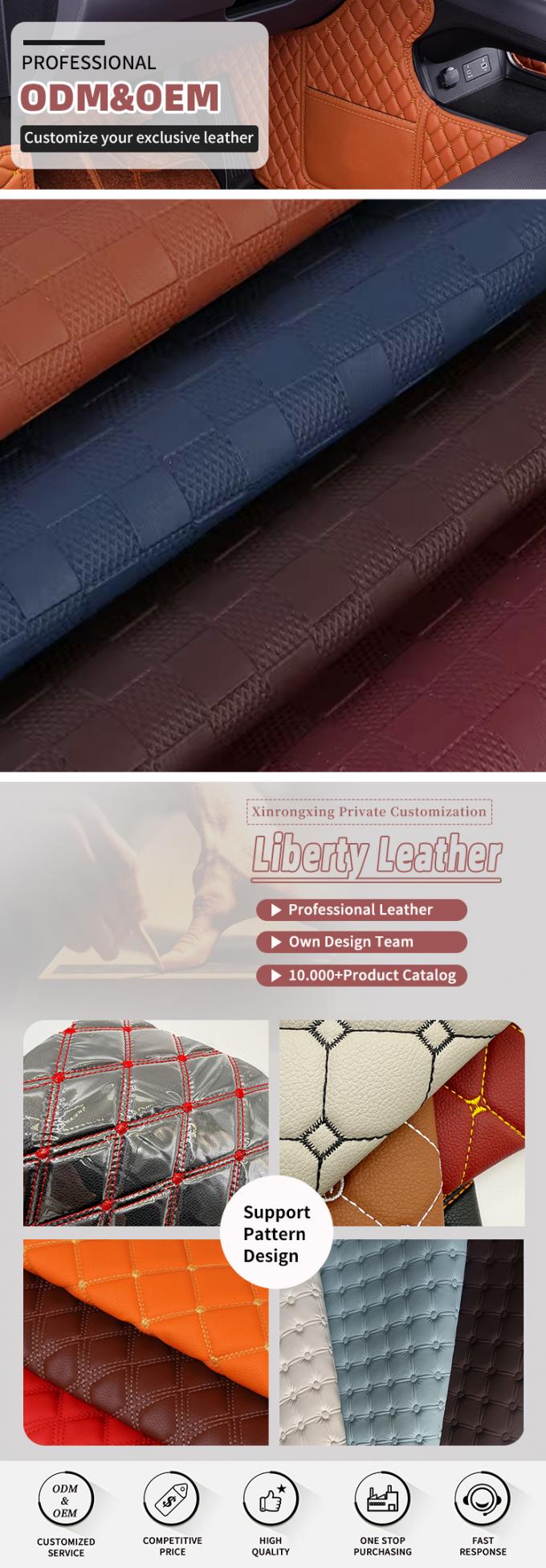 PVC Embossed Checkerboard Pattern Synthetic Artificial Leather for Car Foot Car Seats Sofa Dekorasi Tas Kain Kulit Palsu 4
