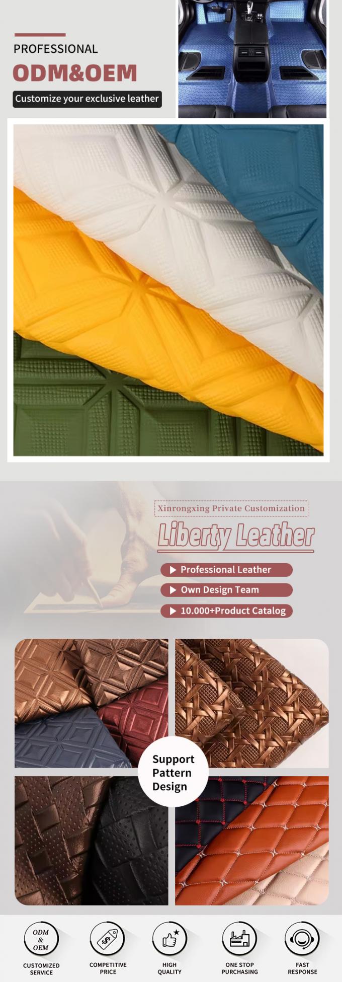 Kulit Sintetis Buatan Gaya Timbul Wajik PVC untuk Jok Mobil, Kursi Mobil, Sofa, Dekorasi Tas, Kain Kulit Imitasi 4