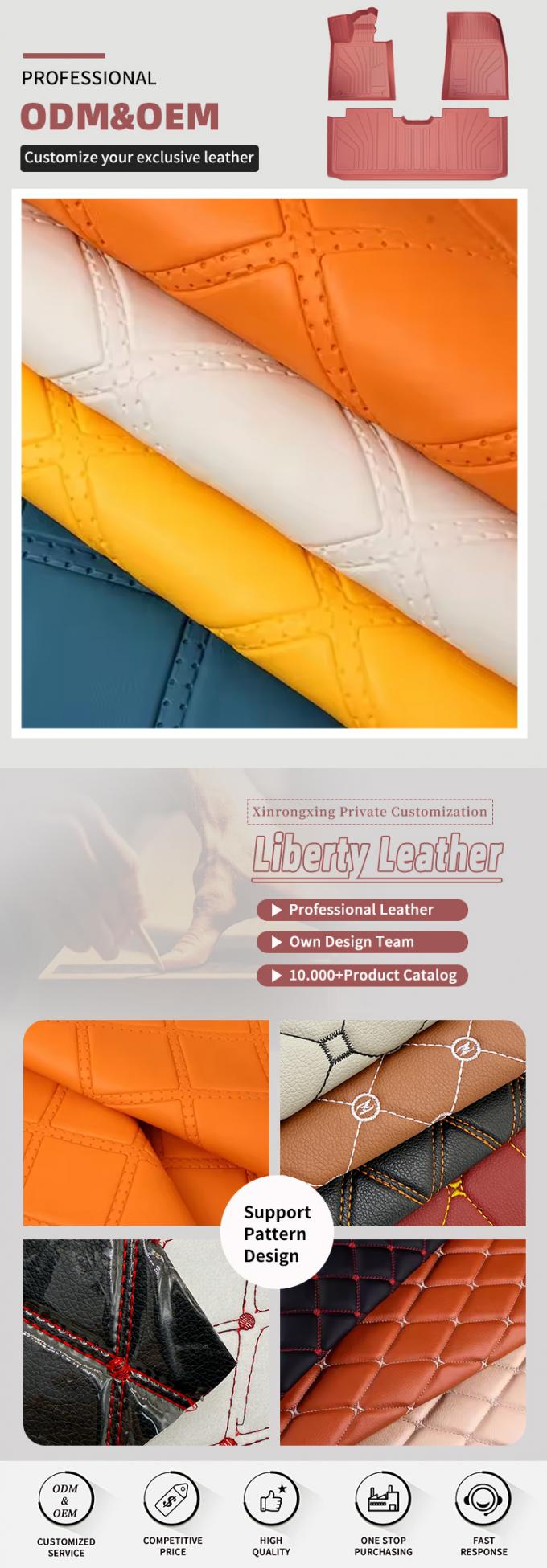 PVC Rhombus Punching Embossed Style kulit sintetis buatan untuk mobil kaki kursi mobil sofa dekorasi tas kain kulit palsu 4