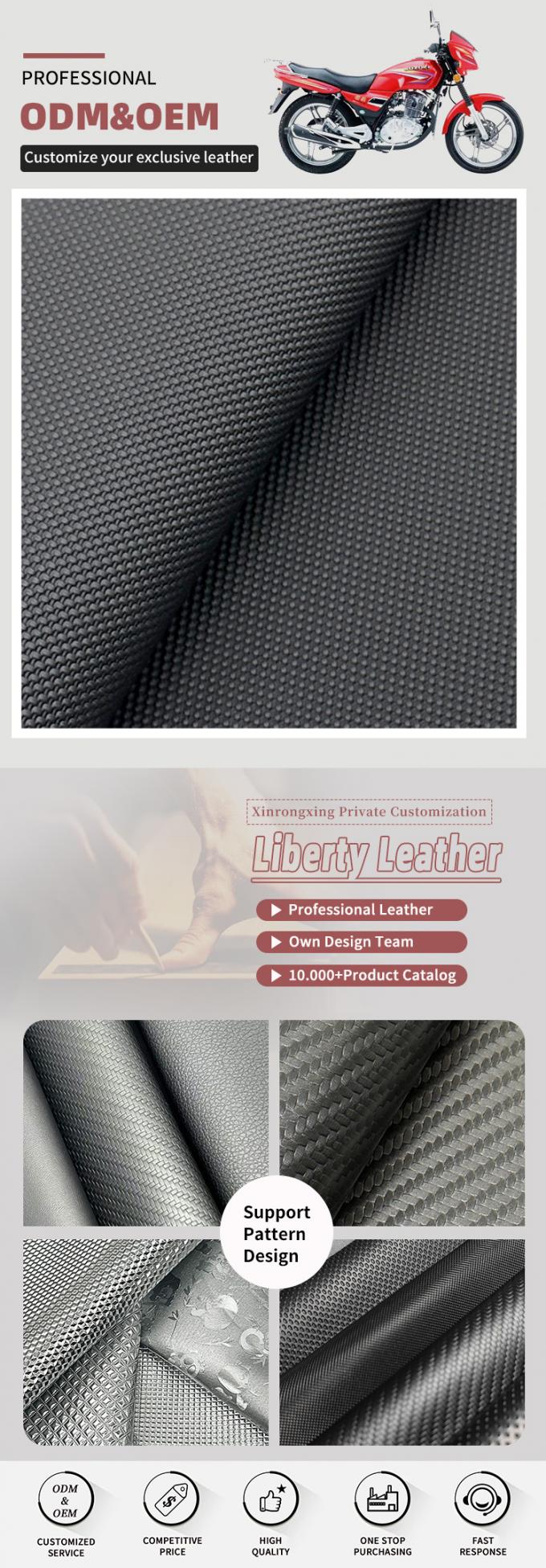 Kulit Sintetis PVC Emboss 0.7/0.9mm 4-Arah Peregangan Bahan Kulit Imitasi untuk Jok Sepeda Motor, Sepeda, Furnitur, Mobil 4