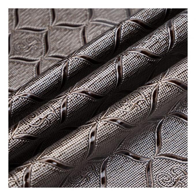 Kulit Sintetis Buatan Pola Geometris PVC Cerah Grosir untuk Kemasan Dompet Kotak Buku Catatan Kain Kulit Imitasi 14