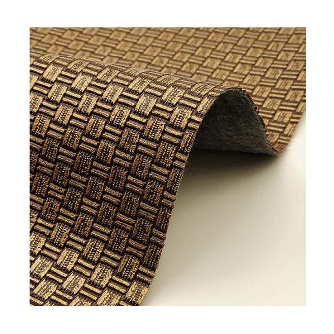 Grosir Pvc Antique Brass Weave Pattern Artificial Synthetic Leather Packaging Wallet Box Shoes Notebook Kain Kulit Palsu 16