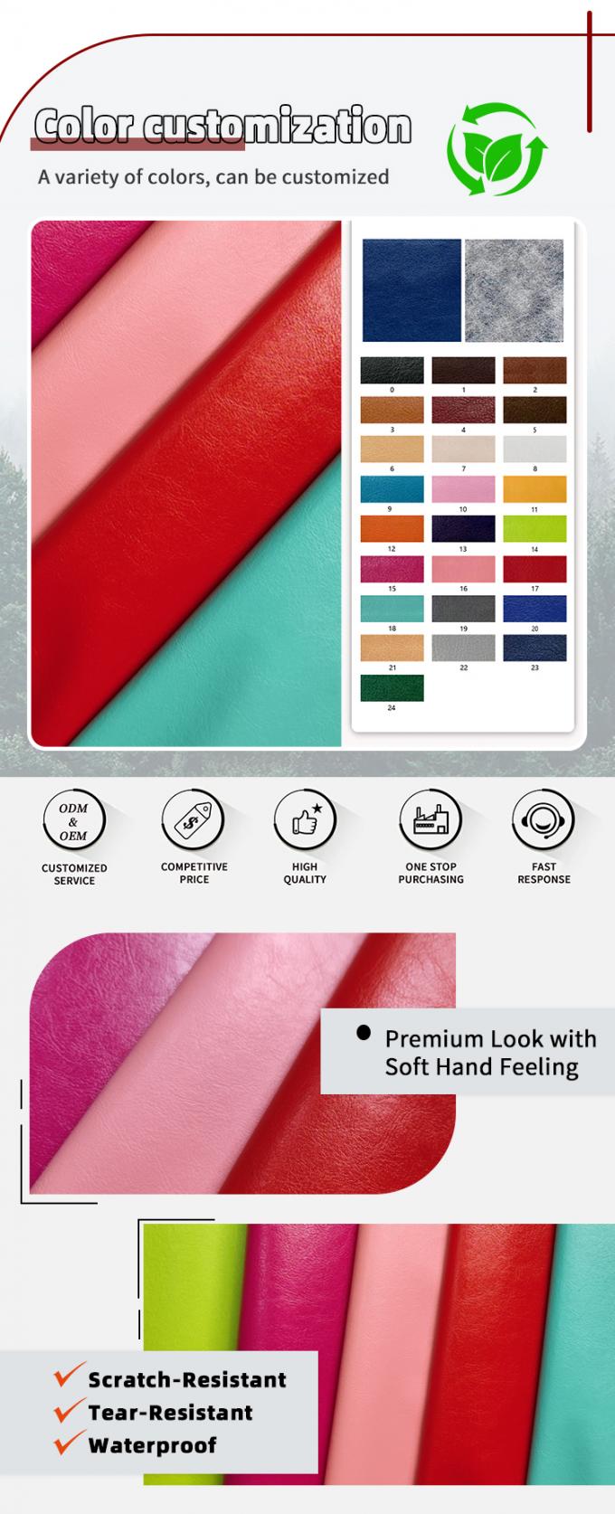 Dompet Kulit Sintetis Butiran PVC R64 Sepatu Buku Catatan Kain Kulit 4