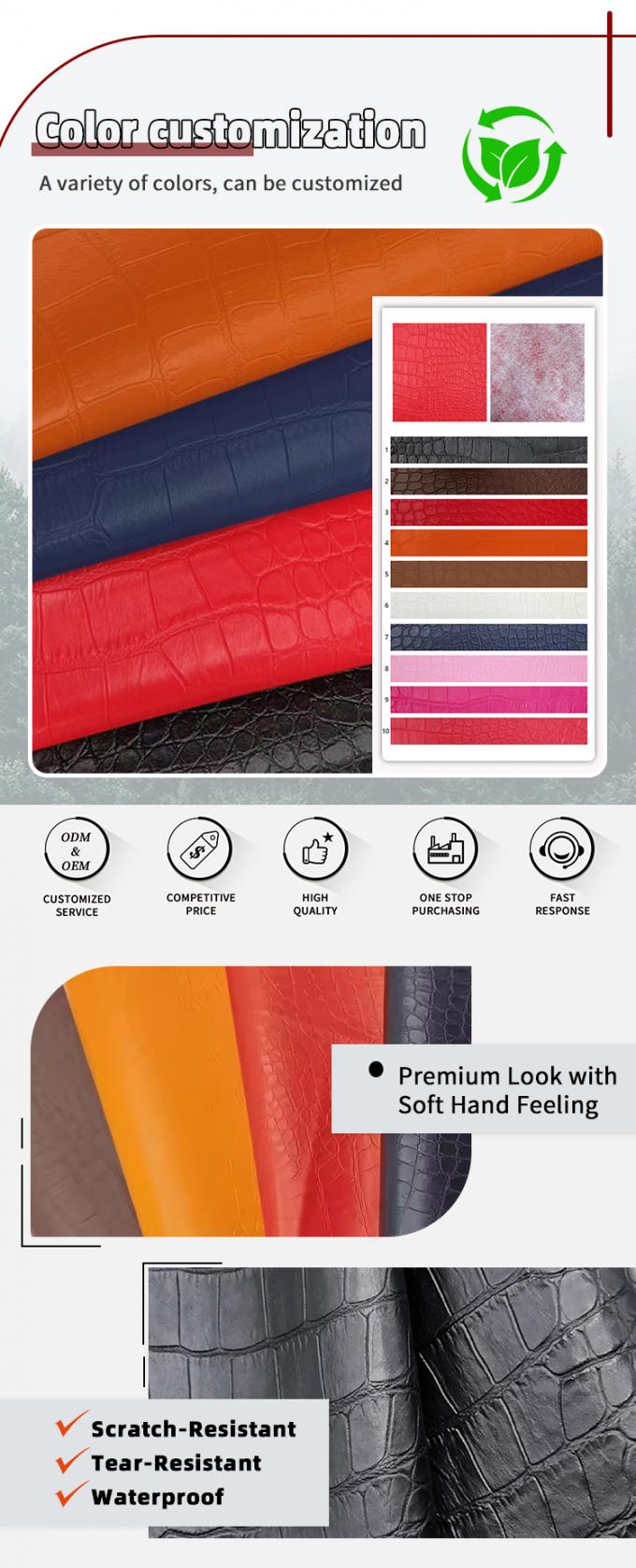 Sarung Dompet Kulit Sintetis Butiran Buaya PVC Sepatu Kain Kulit Notebook 4