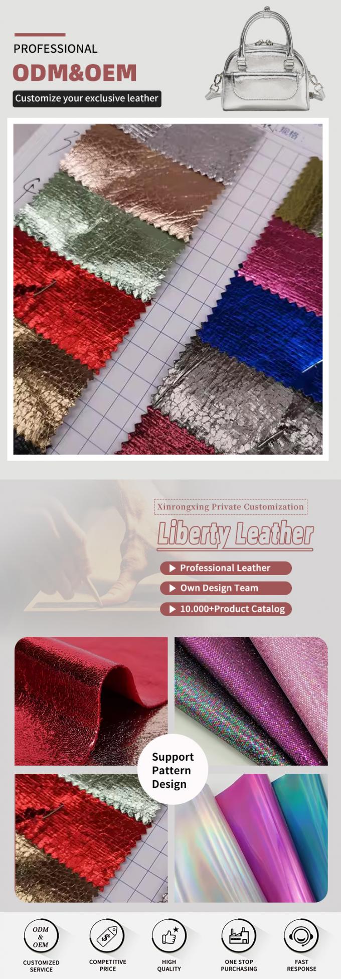 Kain Kulit Sintetis Butiran Buaya PVC Timbul Tahan Air Elastis untuk Dompet Sepatu Buku Catatan Sofa Tas Penggunaan Furnitur 4