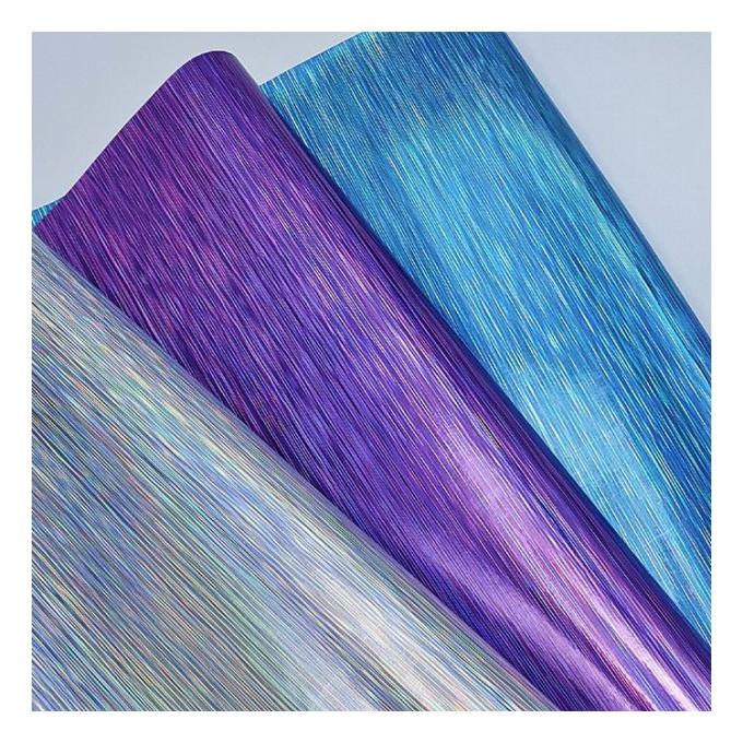 Rainbow Pu Holographic Wire-drawing Figure Embossed Artificial Faux Leather Shoes Vanity Case Handbag Notebook Leather Fabric 12