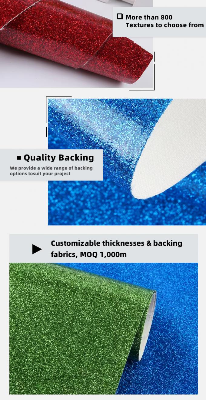 PU Lapisan Film Glitter Kain untuk Sepatu Bow Kerajinan Kulit Palsu Kulit Sintetis Waterproof Stretch untuk sofa Lining Outdoor 5