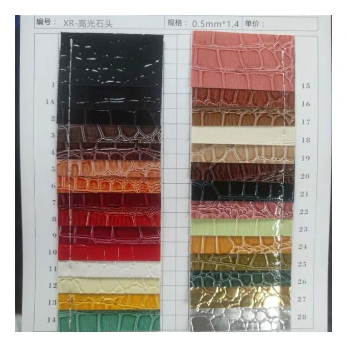 Pola Batu Mengkilap Tinggi PVC Kulit Sintetis Pola Hewan Sepatu Tas dan Tas Kain Kulit Imitasi 16