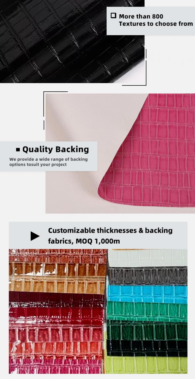 High-gloss PVC Bambu Pola Biji Kulit sintetis buatan Dekorasi Sepatu Tas Kotak Kain Kulit Palsu 5