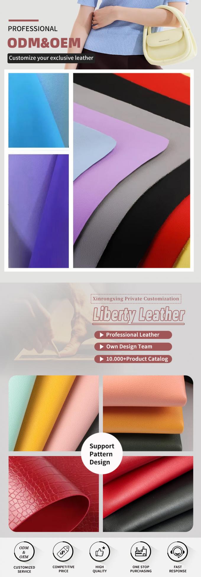 Kulit Sintetis PU Mikrofiber Imitasi Kekuatan Tarik 5kg untuk Sepatu Tas Sabuk Sofa Sarung Tangan Kain Kulit Imitasi 4