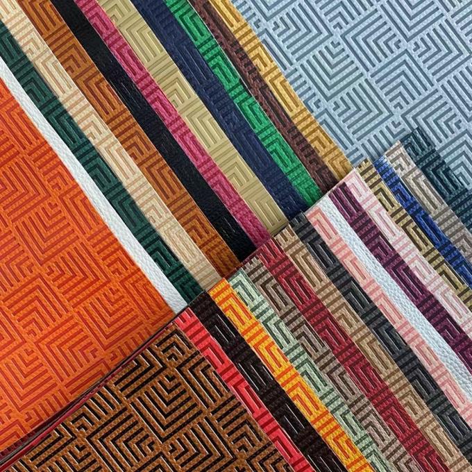 Sesuaikan Kulit Sintetis Timbul Perubahan Warna Mode PU Vinyl untuk Sepatu Tas Alas Meja Kain Kulit Imitasi 6