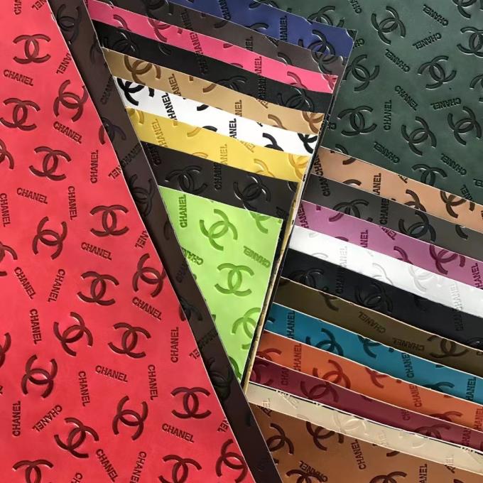 Sesuaikan Kulit Sintetis Timbul Perubahan Warna Mode PU Vinyl untuk Sepatu Tas Alas Meja Kain Kulit Imitasi 8