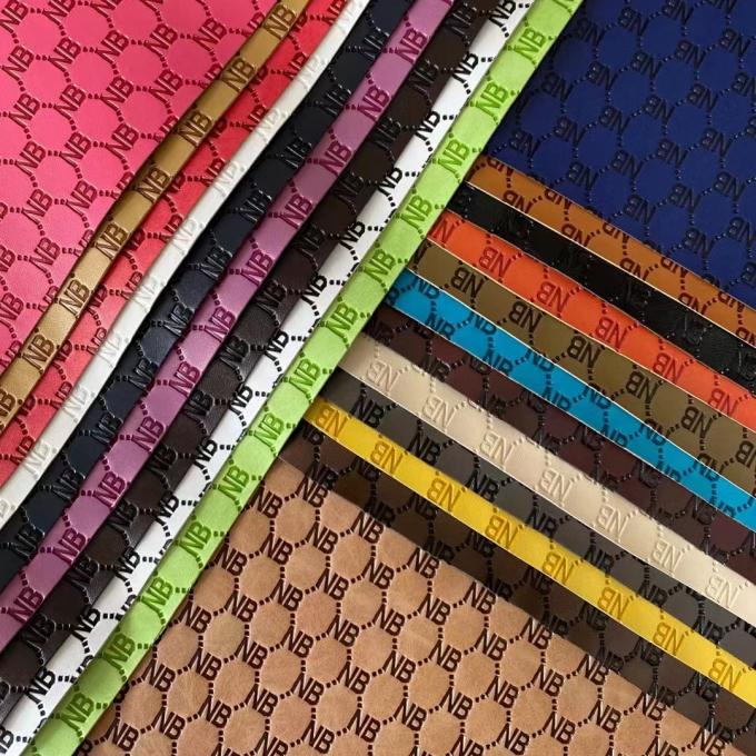 Sesuaikan Kulit Sintetis Timbul Perubahan Warna Mode PU Vinyl untuk Sepatu Tas Alas Meja Kain Kulit Imitasi 15