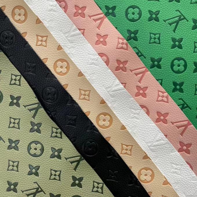 Sesuaikan Kulit Sintetis Timbul Perubahan Warna Mode PU Vinyl untuk Sepatu Tas Alas Meja Kain Kulit Imitasi 16