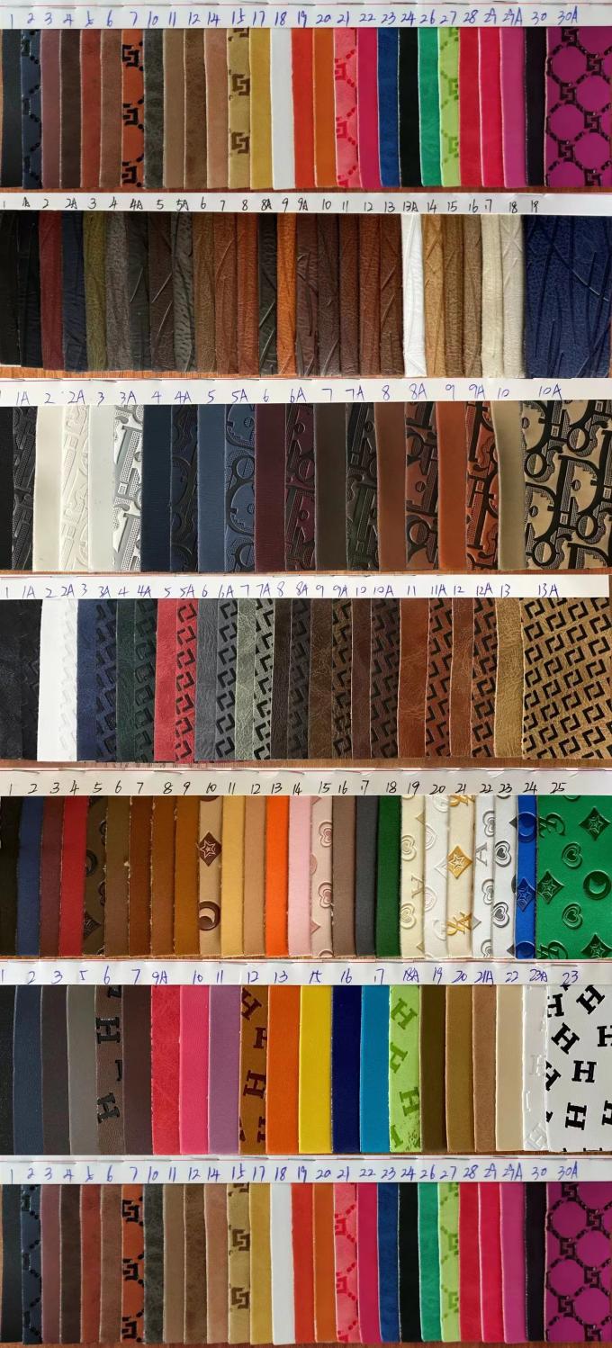 Sesuaikan Kulit Sintetis Timbul Perubahan Warna Mode PU Vinyl untuk Sepatu Tas Alas Meja Kain Kulit Imitasi 19