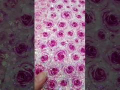 Printed Pink Valentine's Day Rose Flower Gretel PU Kulit tiruan Katun Samet Bagian bawah kain